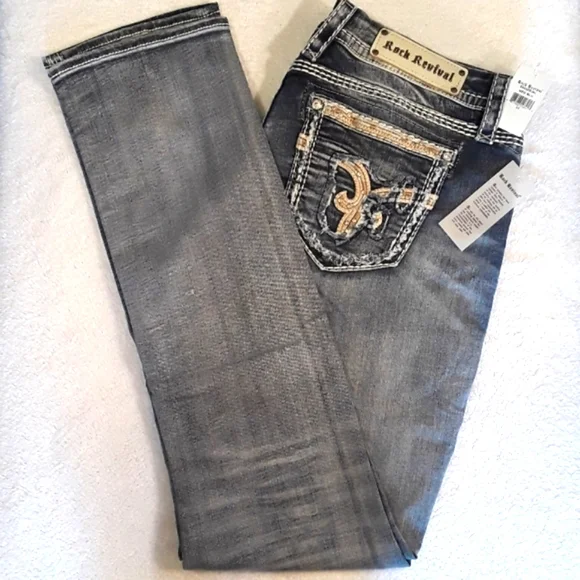 🆕️Rock Revival Easy Straight Jeans. Women's Plus Size: Waist 34x34 Inseam. - Picture 5 of 13